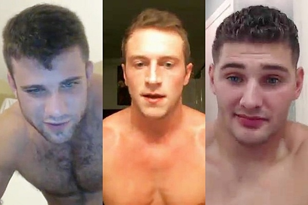 Hot athletic jocks Cole Money, Doc Tay Tay and Max Summerfield shoot their hot loads in live camshow at Gayhoopla