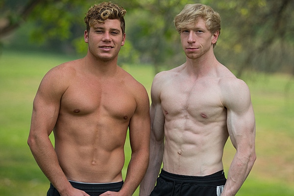 Dane barebacks blond ripped personal trainer Jesse's tight virgin ass before he fucks the cum out of Jesse in Jesse's bottoming debut at Corbinfisher