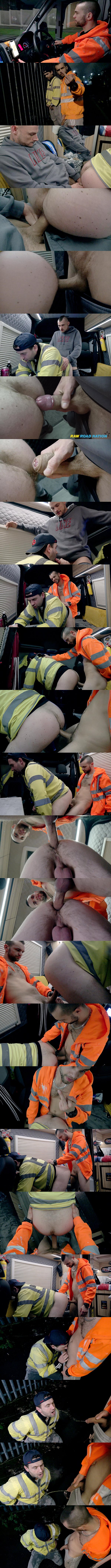 Tony Parker and Mikey Lee bareback and creampie a truck driver before they give him a piss shower in Frothed Up Cum-Bucket Double Filled With Whizz Dripping Cocks at Rawroadnation 01