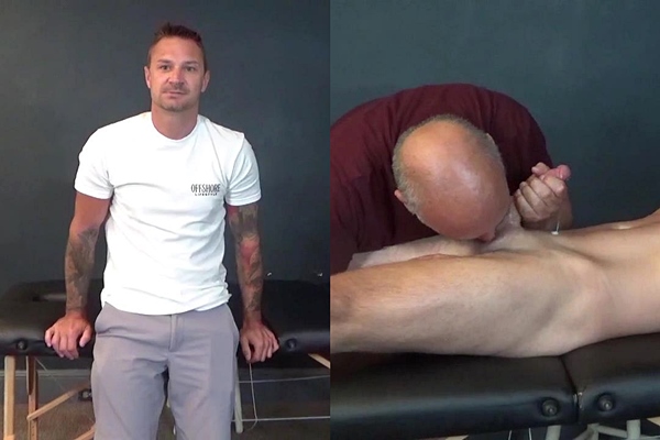 Macho straight guy Al gets sucked and jerked off by a man for the first time in Al's Sensitive Balls at Slow Teasing Handjobs