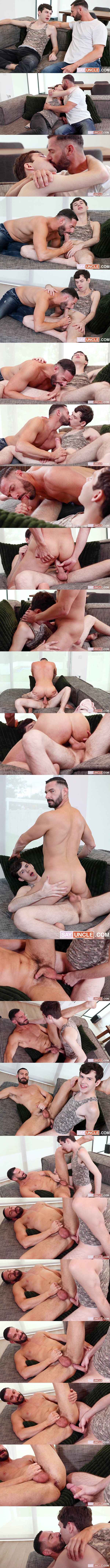 Big dicked twink gay porn star Dakota Lovell creampied bearded daddy Gio Carrera in Stepdad Teaches Twink to Top at Family Dick 01