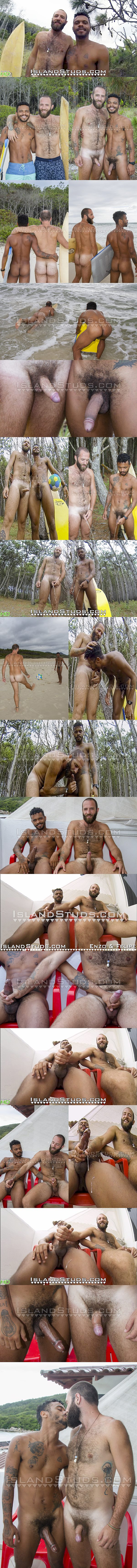 Brazil's Best Uncut Duo Enzo and Felipe in Real Lovers Suck, Pee, Play Soccer, Surf Nude, Jerk Each Other Off at Island Studs 01